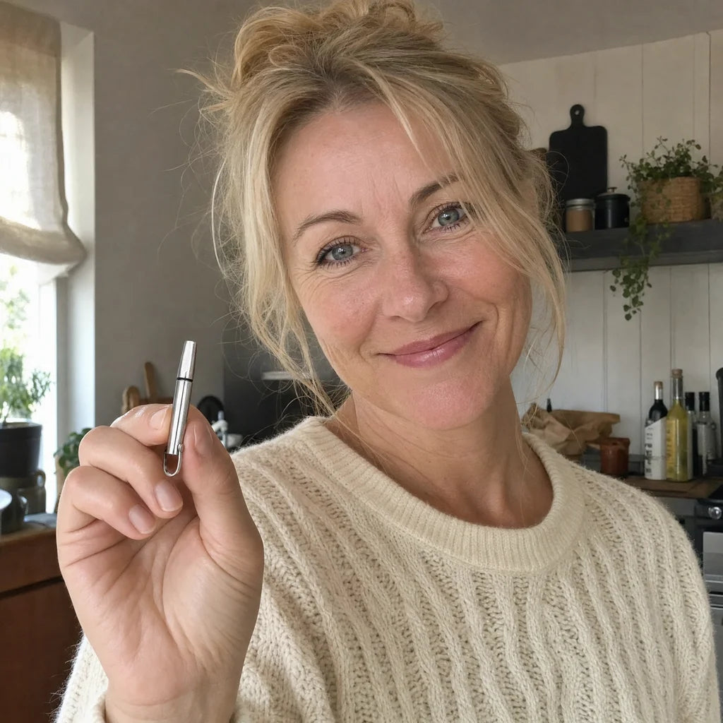 Woman smiling with the Herbal Air Device